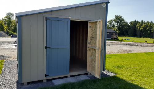 Lean-to style shed door open