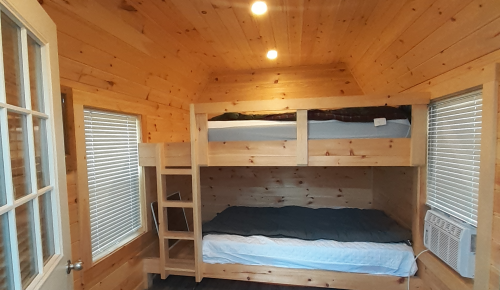 bunkie interiors finished sleeping cabin loftysolution