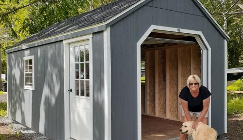 shed_storage shed_storage_mini-garage storage for atv, lawnmower and more