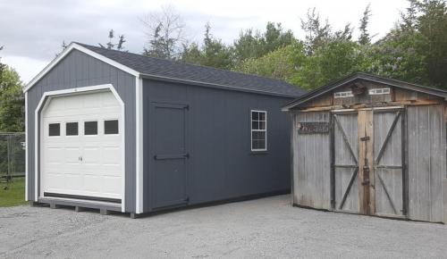 upgrade your shed with better way sheds 12x24 cottage garage dark grey with white trim