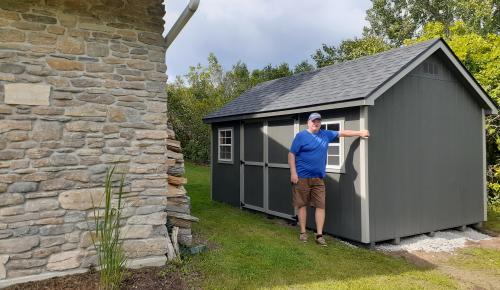 10x16 Mini Garage Cape Cod roof style