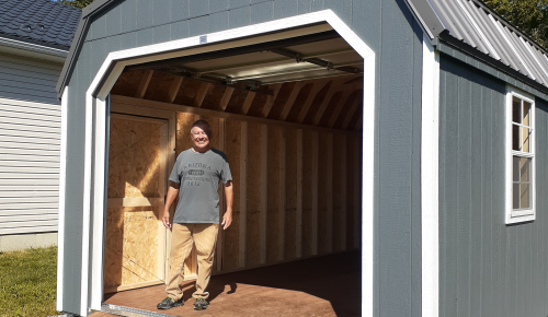 mini-garage gambrel roof better way sheds
