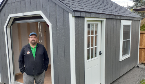 10x16 mini-garage storage for atv, lawnmower and more