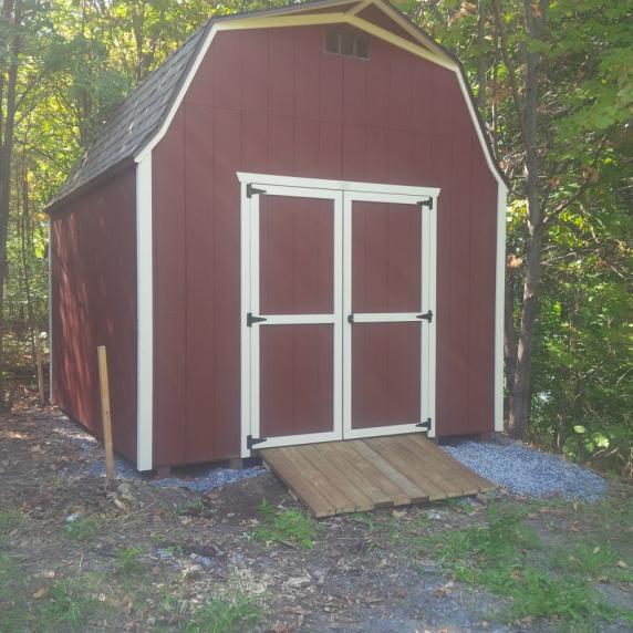 highwall gambrel barn style roof storage shed prince edward county ontario