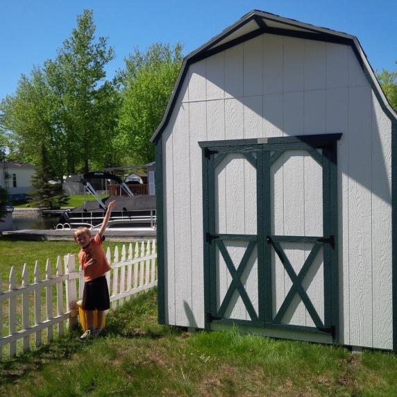 highwall gambrel barn style roof storage shed trent valley ontario