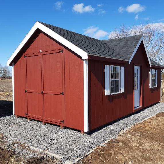 Chalet storage shed red