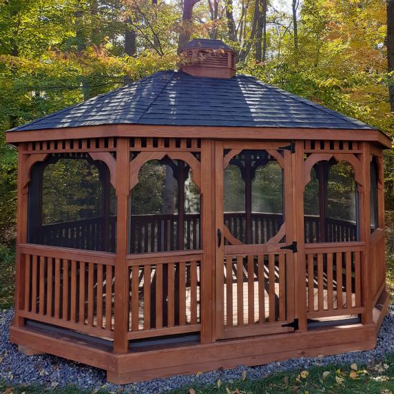 Gazebo-Wooden-Screened-Octagon