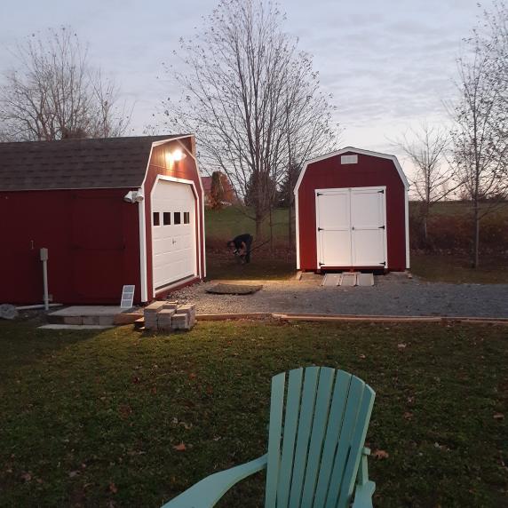 highwall gambrel barn style roof storage shed and garage