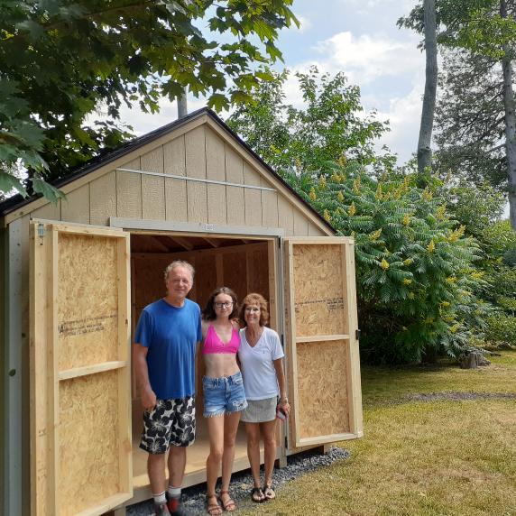 Wooden storage shed