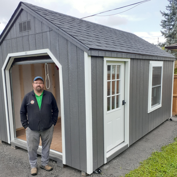 10x16 mini-garage storage for atv, lawnmower and more